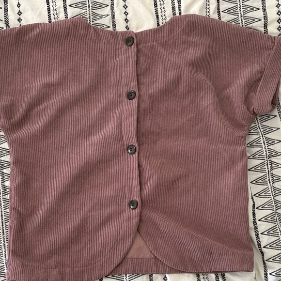 Madewell Mauve V-Neck Blouse - Picture 2 of 3